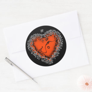 Freaky hart v3.1 klassieke ronde sticker
