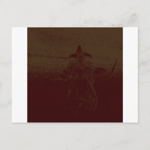 Freaky Scary Harlequin Clown Briefkaart