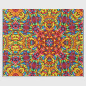 Freaky Tiki Red  Fractal Kaleidoscope Cadeaupapier (Vlak)