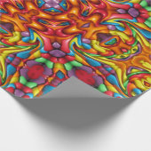 Freaky Tiki Red  Fractal Kaleidoscope Cadeaupapier (Hoek)