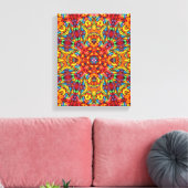 Freaky Tiki Red Fractal Kaleidoscope Canvas Afdruk (Insitu (Woonkamer))