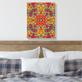 Freaky Tiki Red Fractal Kaleidoscope Canvas Afdruk (Insitu (Slaapkamer))