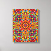Freaky Tiki Red Fractal Kaleidoscope Canvas Afdruk (Voorkant)