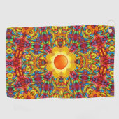 Freaky Tiki Red  Fractal Kaleidoscope Golfhanddoek (Horizontaal)