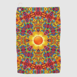Freaky Tiki Red  Fractal Kaleidoscope Golfhanddoek