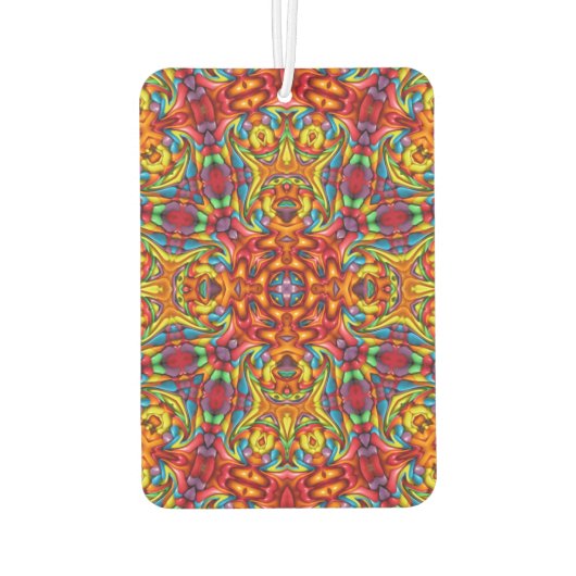 Freaky Tiki Red Fractal Kaleidoscope Luchtverfrisser (Achterkant)