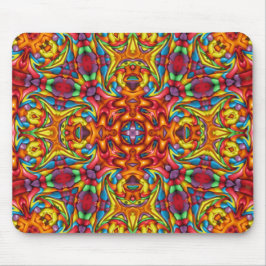 Freaky Tiki Red  Fractal Kaleidoscope Muismat