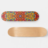 Freaky Tiki Red Fractal Kaleidoscope Persoonlijk Skateboard (Horizontaal)