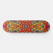 Freaky Tiki Red Fractal Kaleidoscope Persoonlijk Skateboard (Horizontaal)