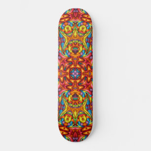 Freaky Tiki Red  Fractal Kaleidoscope Persoonlijk Skateboard