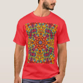 Freaky Tiki Red  Fractal Kaleidoscope T-shirt (Voorkant)