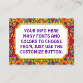 Freaky Tiki Red Fractal Kaleidoscope Visitekaartje (Achterkant)