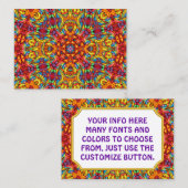 Freaky Tiki Red Fractal Kaleidoscope Visitekaartje (Voorkant / Achterkant)