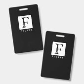 Freaky Vetgedrukte Typografie Zwart en Wit Design Badge (Voor- en achterkant)