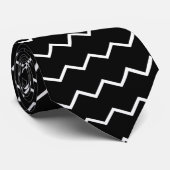 Frech, grafisch stropdas zwart-wit (Opgerold)