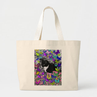 Freckles in Butterflies II - Tux Kitty Cat Grote Tote Bag