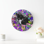 Freckles in Butterflies II - Tuxedo Cat Clock Grote Klok (Huis)