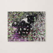 Freckles in Flowers I - Black White Tuxedo Kat Legpuzzel (Horizontaal)