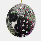 Freckles in Flowers I - Tux Cat Keramisch Ornament (Links)
