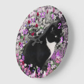 Freckles in Flowers II - Black and White Cat Grote Klok (Hoek)