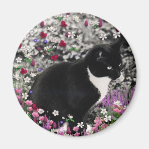 Freckles in Flowers II - Tux Kitty Cat Magneet