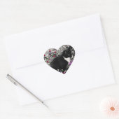 Freckles in Flowers II - Tuxedo Cat Hart Sticker (Envelop)