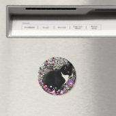 Freckles in Flowers II - Tuxedo Cat Magneet (Insitu (Vaatwasser))