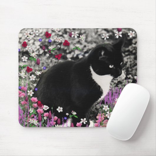 Freckles in Flowers II - Tuxedo Cat Muismat (Met muis)