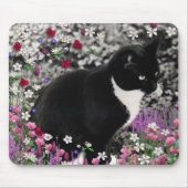 Freckles in Flowers II - Tuxedo Cat Muismat (Voorkant)