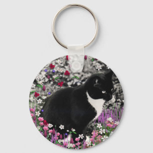Freckles in Flowers II - Tuxedo Cat Sleutelhanger