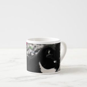 Freckles in Flowers II - Tuxedo Kitty Cat Espresso Kop