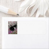 Freckles in Flowers II - Tuxedo Kitty Cat Etiket (Insitu)