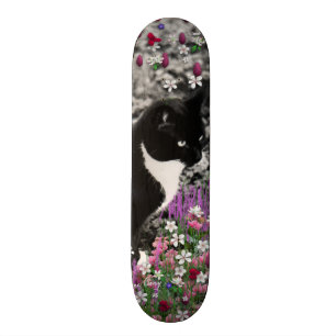 Freckles in Flowers II - Tuxedo Kitty Cat Persoonlijk Skateboard