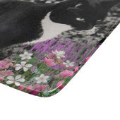 Freckles in Flowers II, Tuxedo Kitty Cat Snijplank (Hoek)