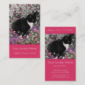 Freckles in Flowers II - Tuxedo Kitty Cat Visitekaartje (Voorkant / Achterkant)