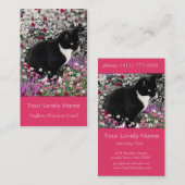 Freckles in Flowers II - Tuxedo Kitty Cat Visitekaartje (Voorkant / Achterkant)