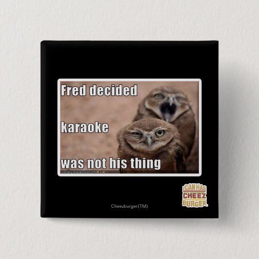 Fred beslist vierkante button 5,1 cm (Voorkant)