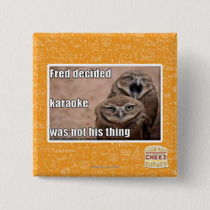 Fred beslist vierkante button 5,1 cm