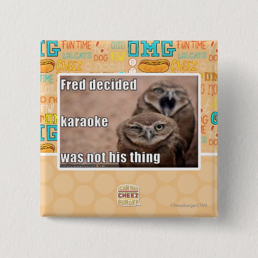 Fred beslist vierkante button 5,1 cm (Voorkant)