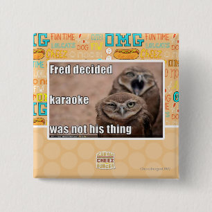 Fred beslist vierkante button 5,1 cm
