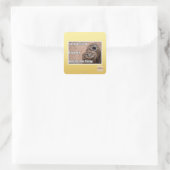 Fred besloot vierkante sticker (Tas)