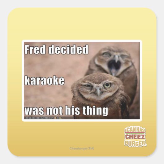 Fred besloot vierkante sticker (Voorkant)