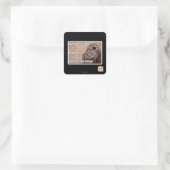Fred besloot vierkante sticker (Tas)