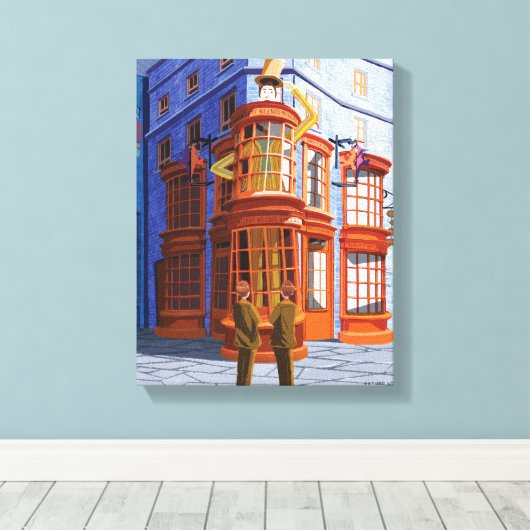 Fred en George bij Weasley's Wizard Wheezes Canvas Afdruk (Insitu (Houten vloer))