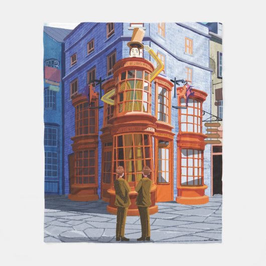 Fred en George bij Weasley's Wizard Wheezes Fleece Deken (Voorkant)