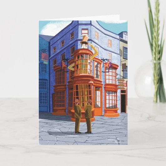 Fred en George bij Weasley's Wizard Wheezes Kaart (Voorkant)