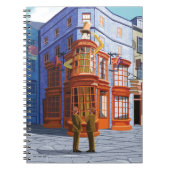 Fred en George bij Weasley's Wizard Wheezes Notitieboek (Voorkant)