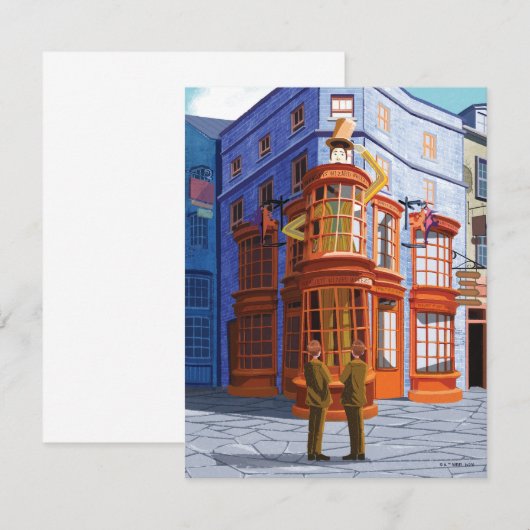 Fred en George bij Weasley's Wizard Wheezes Notitiekaartje (Voorkant / Achterkant)