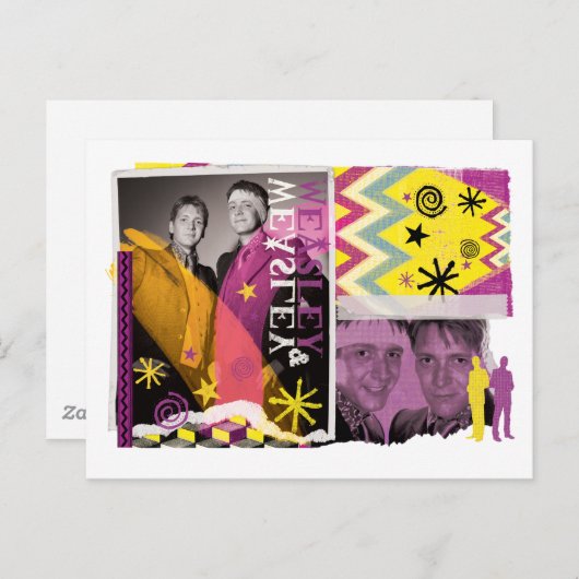 Fred en George Weasley Briefkaart (Voorkant / Achterkant)