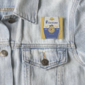 Fred Flintston Big Bold Wash Vierkante Button 5,1 Cm (In situ)